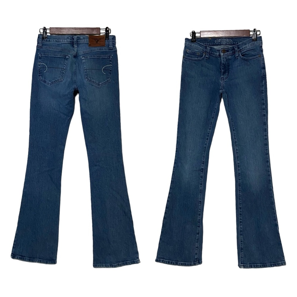 Vintage American Eagle Stretch Skinny Flare Jeans Blue